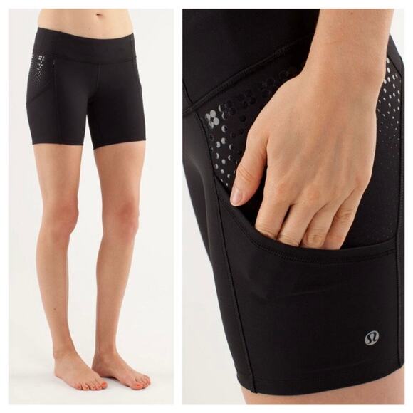 LULULEMON running shorts size 4 black - Picture 2 of 7